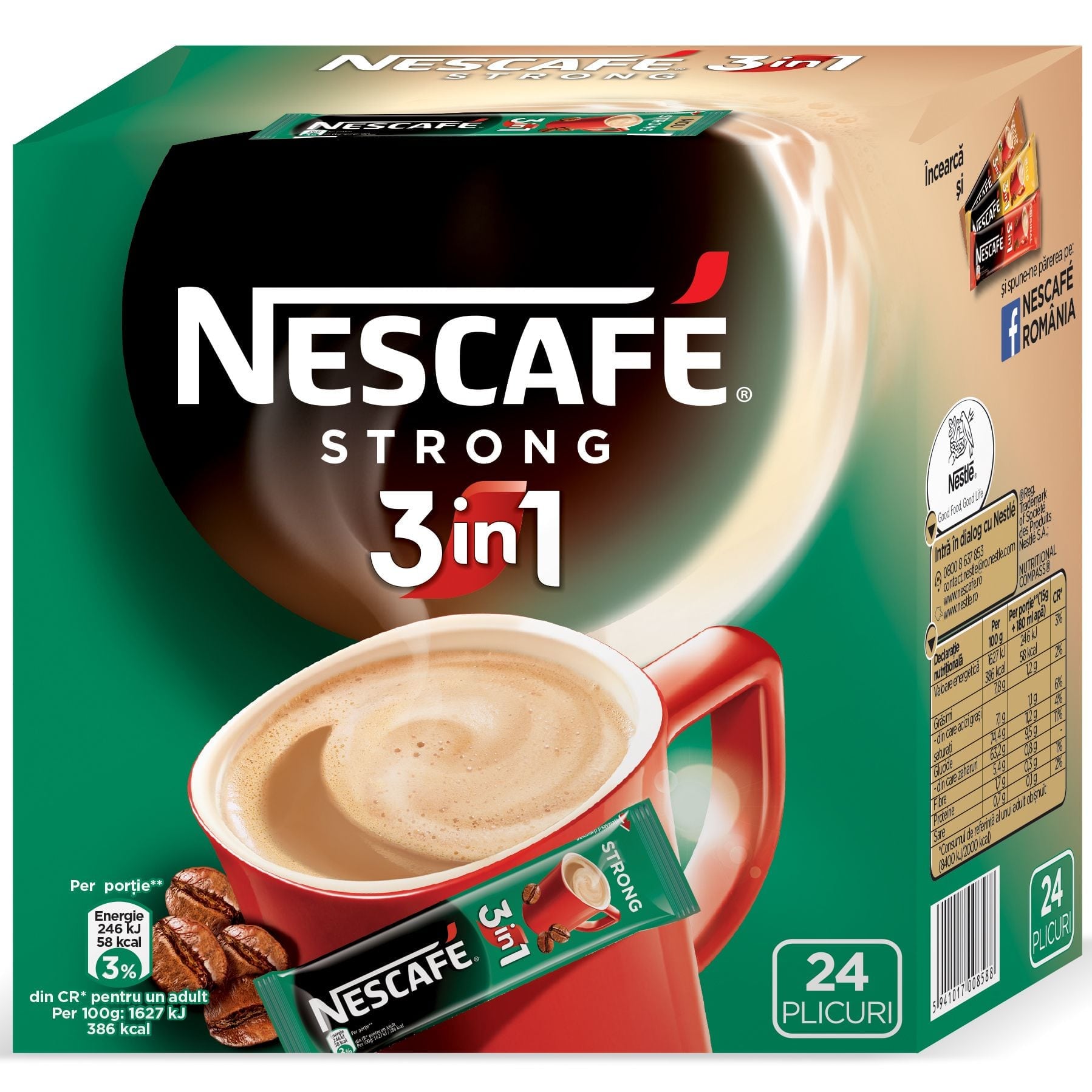 Nescafe 3 în 1 Strong (24 plicuri x 15g) Market Gradimex